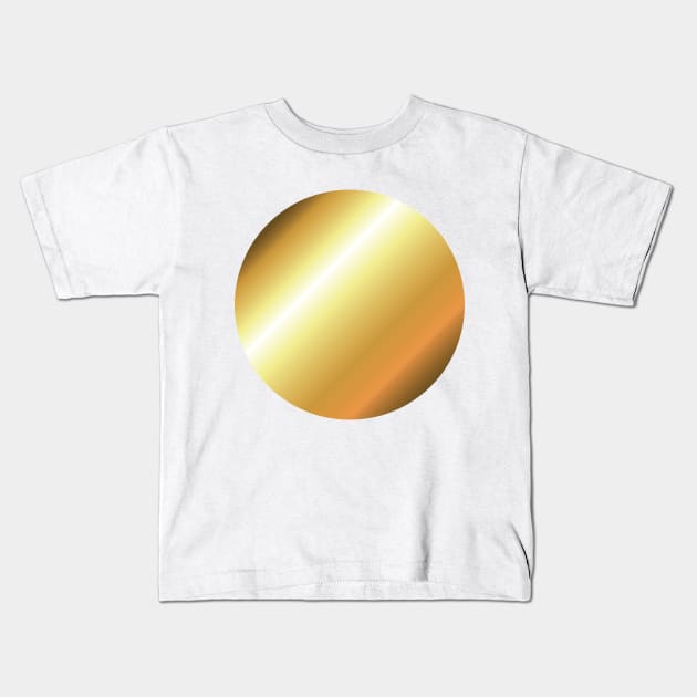 Gold Gradient Metallic Circle Futuristic Kids T-Shirt by Inogitna Designs